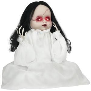 HOMCOM Halloween Dekoration 60cm Mörderpuppe mit Rote Augen…
