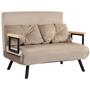 HOMCOM 2er Sofa mit Schlaffunktion, 102x73x81cm, mit fünffa…