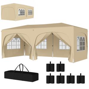 Outsunny Pavillon ca. 3x6m, wasserabweisend Stabil Winterfe…
