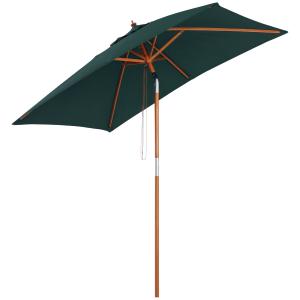 Outsunny Sonnenschirm Knickbar 200x150cm aus Tannenholz, 3-…