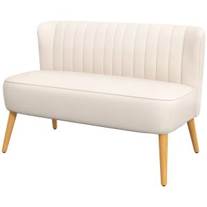 HOMCOM 2-Sitzer Sofa Zweisitzer, Loveseat mit Leinenoptik,…