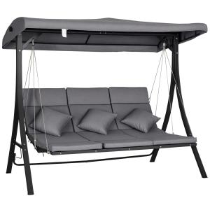 Outsunny Hollywoodschaukel 3-Sitzer, Schaukelbank mit Verst…