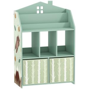 AIYAPLAY Kinderregal Bücherregal Kinder mit 2 Stoffschublad…