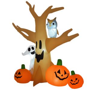 HOMCOM Halloween Aufblasbares Spukgespenst Luftfigur Aufleu…
