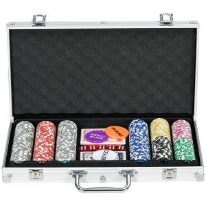 SPORTNOW Pokerkoffer Set, 300 Pokerchips 11,5 Gramm, Pokers…