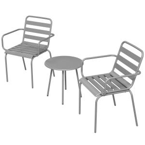 Outsunny 3tlg Bistroset Gartenmöbel Set mit 1 Couchtisch un…