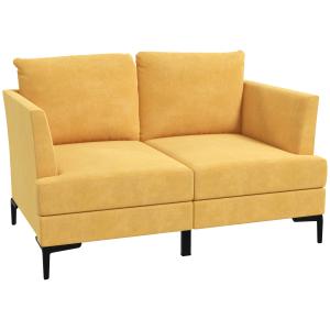 HOMCOM Doppelsofa, 2-Sitzer Sofa in Leinenoptik, Zweisitzer…