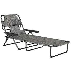 Outsunny Transat Gartenliege faltbar mit 4-fach verstellbar…