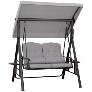 Outsunny 2-Sitzer Hollywoodschaukel mit Sonnendach, Kissen…