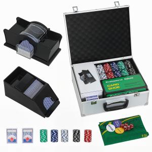 SPORTNOW Pokerkoffer abschließbar Pokerset mit Koffer 300 C…