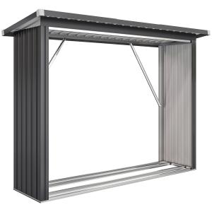 Outsunny Kaminholzregal Außen Stahl 213 x 66,5 x 150 cm erh…