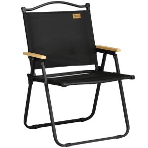 Outsunny Campingstuhl Faltbarer Angelstuhl mit armlehnen -…