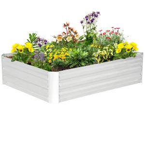 Outsunny Hochbeet aus verzinktem Stahl 120 x 90 x 30 cm Gar…