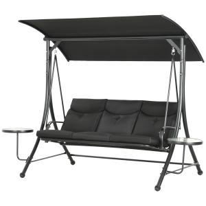 Outsunny Hollywoodschaukel mit Couchtische, 3-Sitzer Garten…