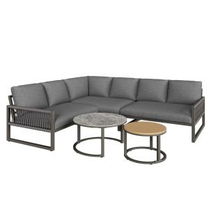 Garten-Lounge-Set für 6-7 Personen, Ecksofa mit verzinktem…