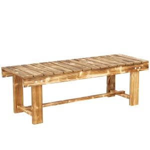 Outsunny Gartenbank 2-Sitzer Holzbank massiv, rustikale Sit…