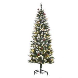 HOMCOM Weihnachtsbaum 1,5 m Christbaum Tannenbaum mit 25 ro…