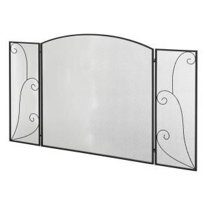 HOMCOM Kamingitter Kaminschutzgitter 3 Paneele klappbar Fun…