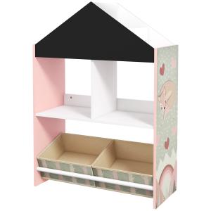 ZONEKIZ Spielzeugregal für Kinder mit Tafel, Kinderzimmermö…