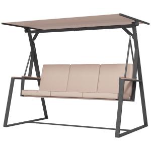 Outsunny Hollywoodschaukel 3-Sitzer Schaukelbank mit Kissen…