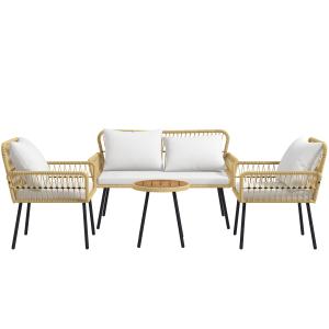 Outsunny Gartenmöbel-Set mit 4 Teilen Gartenmöbel 2-Sitzer-…