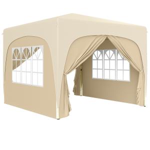 Outsunny Pavillon 3x3m, wasserabweisend Stabil Winterfest P…