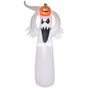 HOMCOM Halloween aufblasbares Gespenst 1,8 m mit LEDs, weiß…