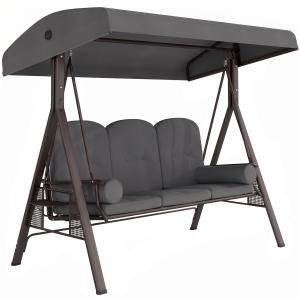 Outsunny Hollywoodschaukel 3-Sitzer Gartenschaukel mit vers…