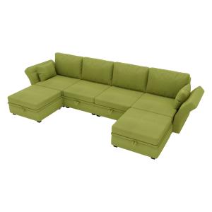 U-förmiges modulares Sofa mit Stauraum, durch zufälliges Ve…