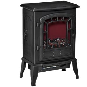 HOMCOM Elektrokamin Elektrischer Kamin mit Heizung, LED-Fla…