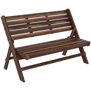 Outsunny Gartenbank, 2-Sitzer Sitzbank, Holzbank mit Rücken…