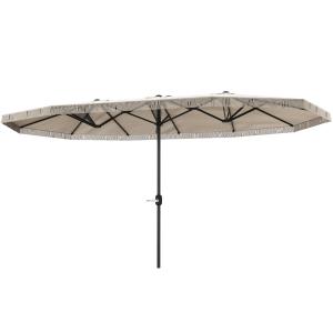 Outsunny Gartenpavillon Doppelpavillon rechteckig 4,5 x 2,6…