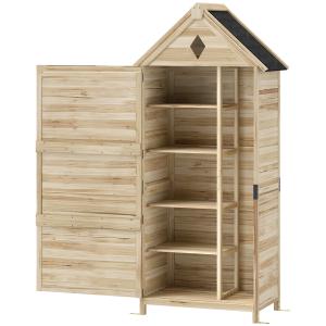 Outsunny Gartenschrank Holz, wasserdicht Geräteschuppen mit…