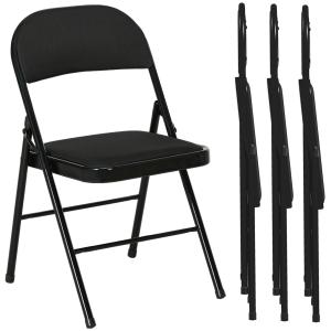 HOMCOM Set 4 Klappbare Stühle mit Gepolstertem Sitz, Modern…