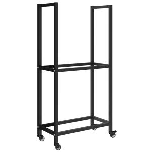 Outsunny Kaminholzregal für innen Stahl 60 x 30 x 119cm 2 E…