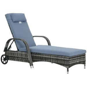 Outsunny Gartenmöbel Gartenliege Sonnenliege mobil mit Kiss…