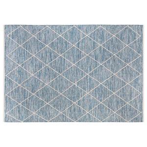 HOMCOM Teppich aus Baumwolle Blau 240 x 170 x 0,7 cm