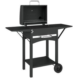 Outsunny Holzkohlegrill mit Deckel, BBQ Smoker Grill mit 2…