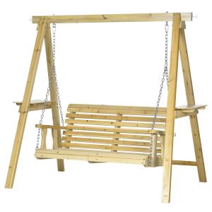 Outsunny Gartenliege 2-Sitzer aus Holz, höhenverstellbar -…