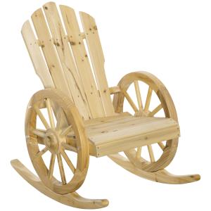 Outsunny Schaukelstuhl Rustikaler Relaxstuhl Gartenstuhl mi…