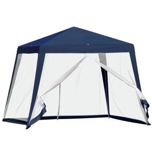 Outsunny Gartenpavillon 3x3m wetterfest mit Moskitonetz, Pa…