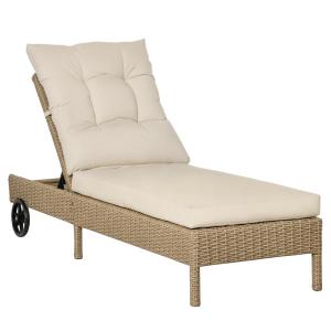 Outsunny Polyrattan Sonnenliege Gartenliege verstellbar mit…