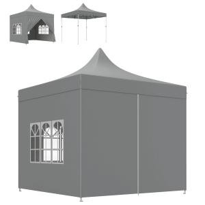 Outsunny Gartenpavillon Faltzelt Pop-Up 3 x 3 m 4 abnehmbar…