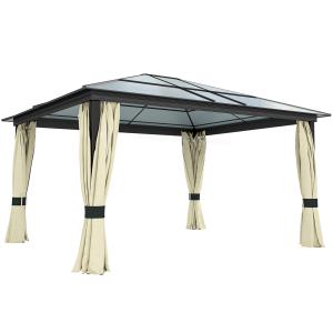 Outsunny Luxus Pavillon  Gartenpavillon Alu mit PC Dach, 43…