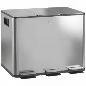 HOMCOM Mülleimer 3 x 20L Abfalleimer aus Edelstahl Mülltren…