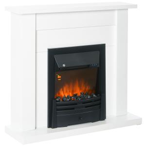 HOMCOM Elektrokamin Standkamin mit Heizung, LED 3D-Flammene…