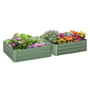 HOMCOM Gartenbeet Pflanzkasten 100x100x30cm aus verzinktem…