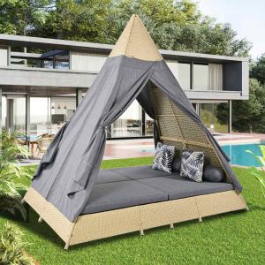 Gartenlounge-Set, Rattanzelt, geeignet für 2-4 Personen, in…