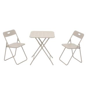 3‑teilige Klappbares Bistro-Set aus Stahl, mit 2 Stühle   1…