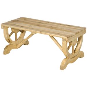 Outsunny Gartenbank Holz wetterfest 98 x 50 x 39,5 cm rusti…